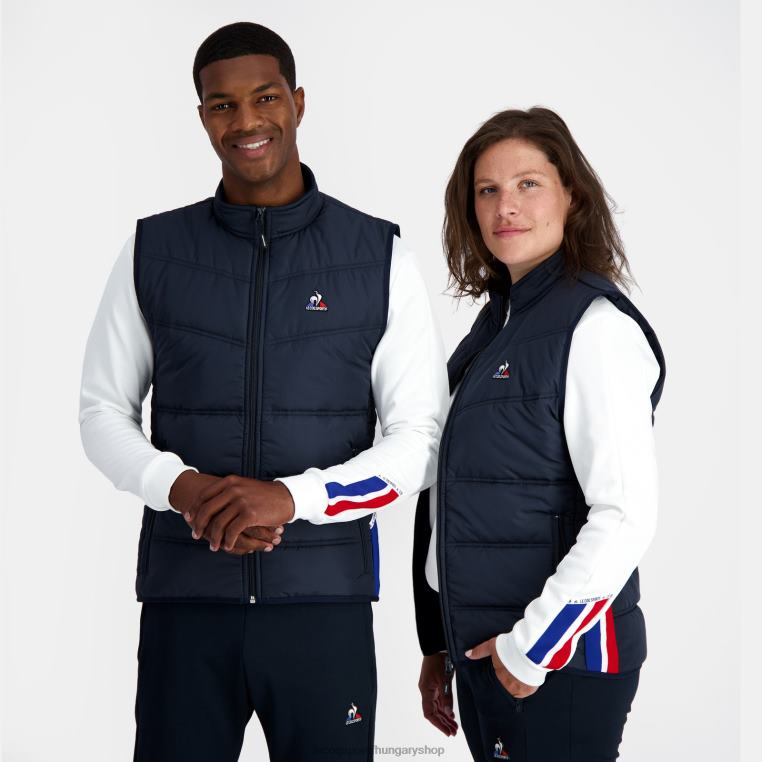 ruházat férfiak Le Coq Sportif uniszex ujjatlan kabát kék 846V118