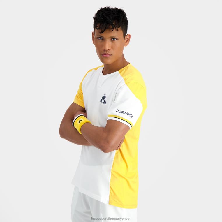 ruházat férfiak Le Coq Sportif divatos póló fehér 846V166