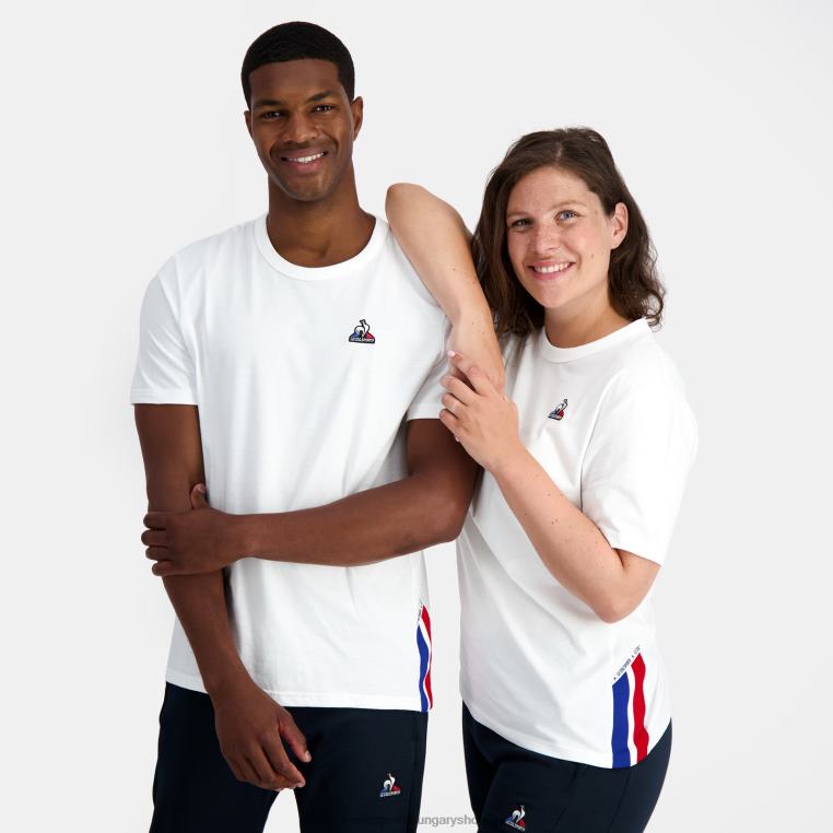 ruházat férfiak Le Coq Sportif divatos póló fehér 846V170