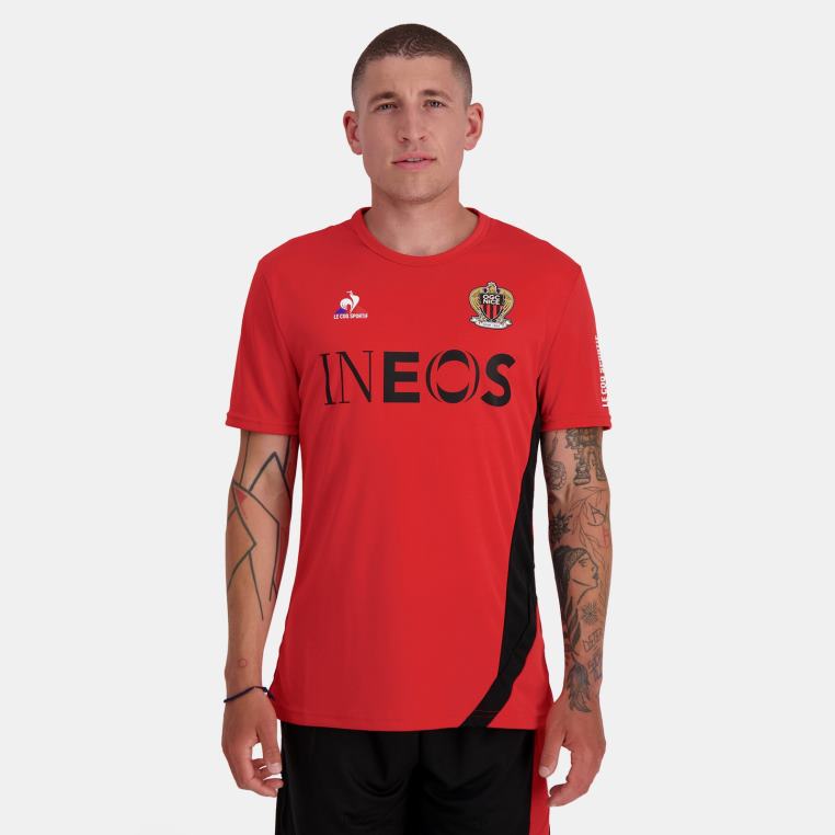 ruházat férfiak Le Coq Sportif divatos póló piros 846V154