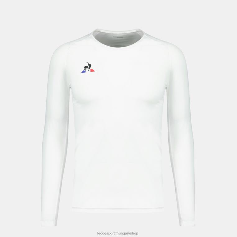 ruházat férfiak Le Coq Sportif hosszú ujjú póló fehér 846V197