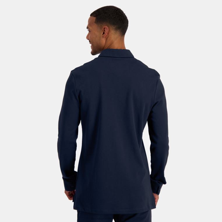 ruházat férfiak Le Coq Sportif ing kék 846V460