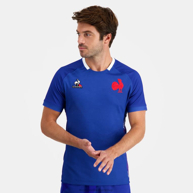 ruházat férfiak Le Coq Sportif jersey replika rögbi 7 - equipe de france kék 846V475
