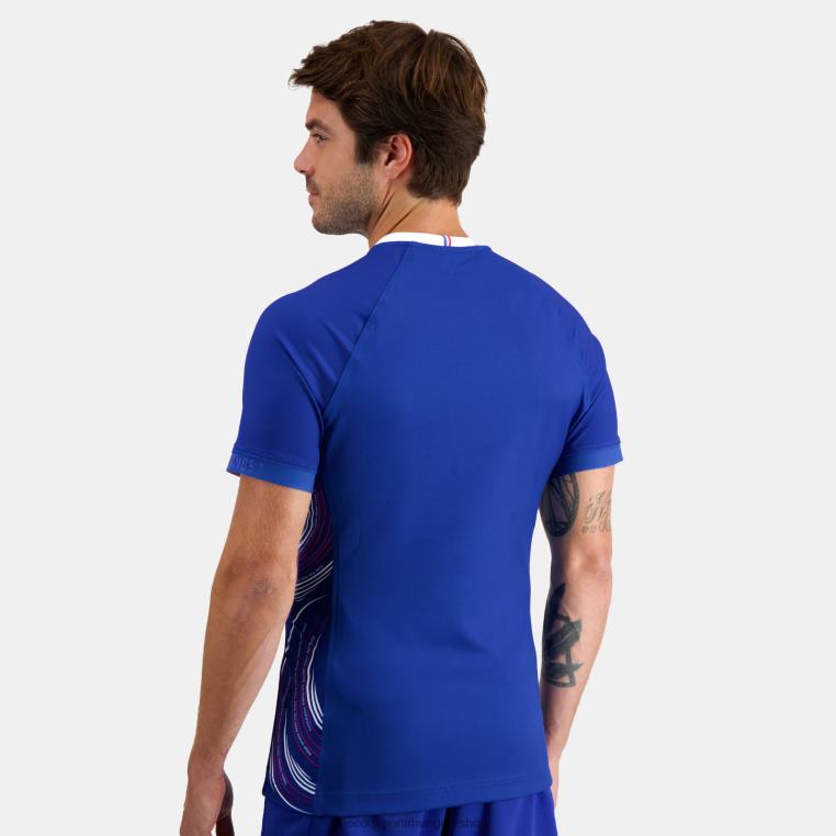 ruházat férfiak Le Coq Sportif jersey replika rögbi 7 - equipe de france kék 846V475