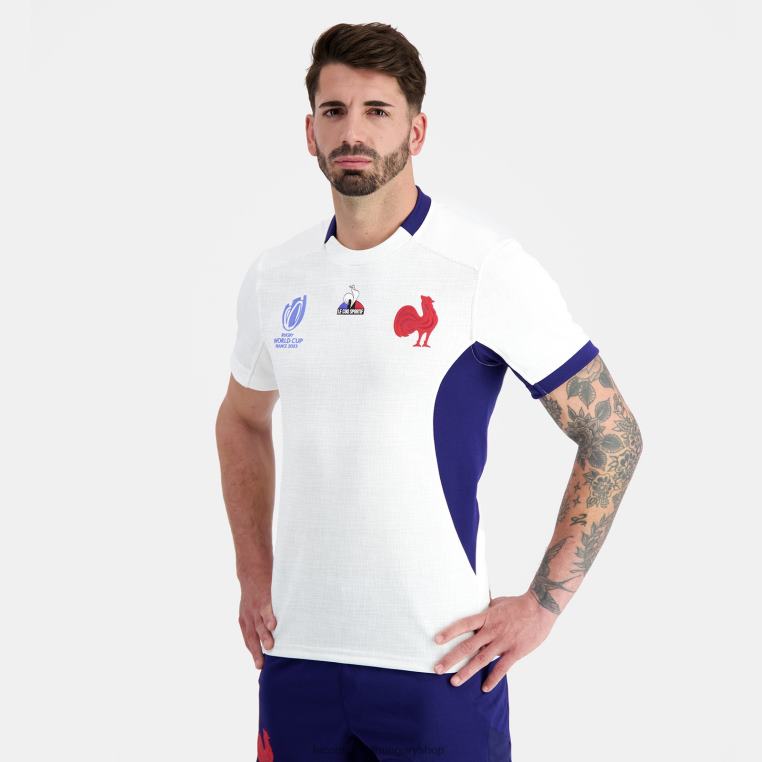 ruházat férfiak Le Coq Sportif mez replika xv de france - rögbi világbajnokság 2023 fehér 846V693