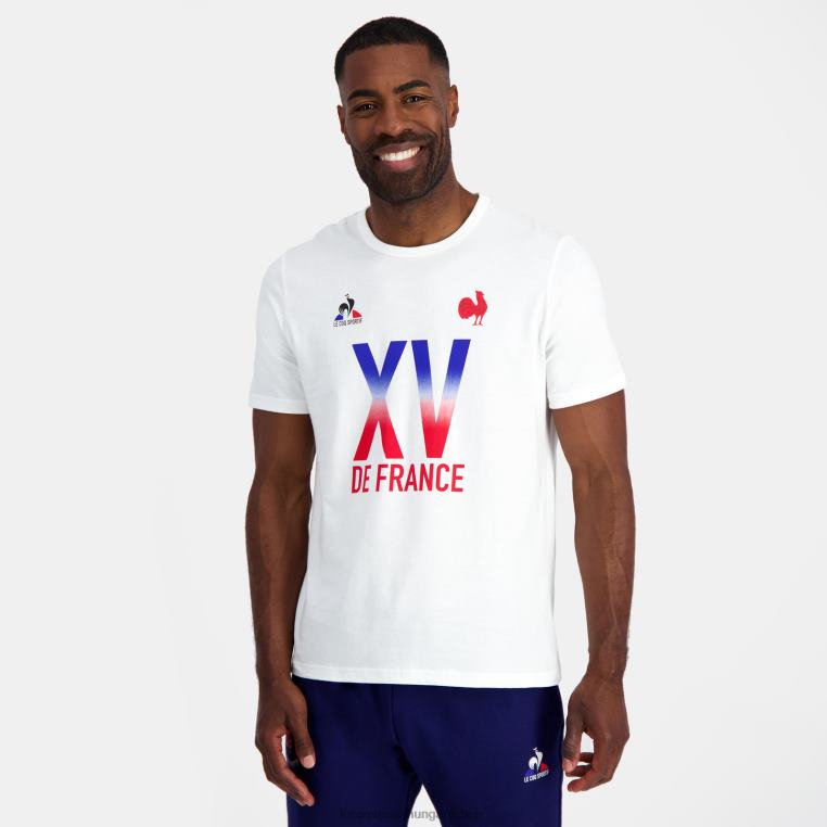ruházat férfiak Le Coq Sportif póló - xv de france fehér 846V157