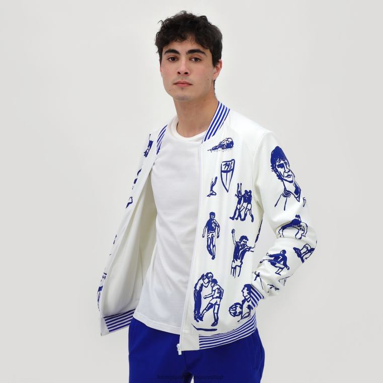 ruházat férfiak Le Coq Sportif cipzáras pulóver fehér 846V472