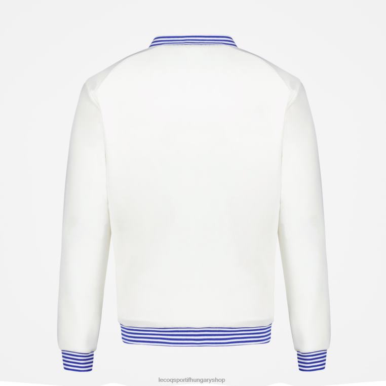 ruházat férfiak Le Coq Sportif cipzáras pulóver fehér 846V472