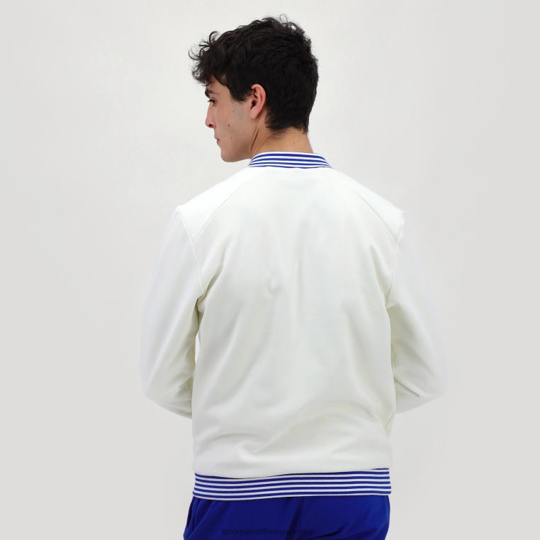 ruházat férfiak Le Coq Sportif cipzáras pulóver fehér 846V472