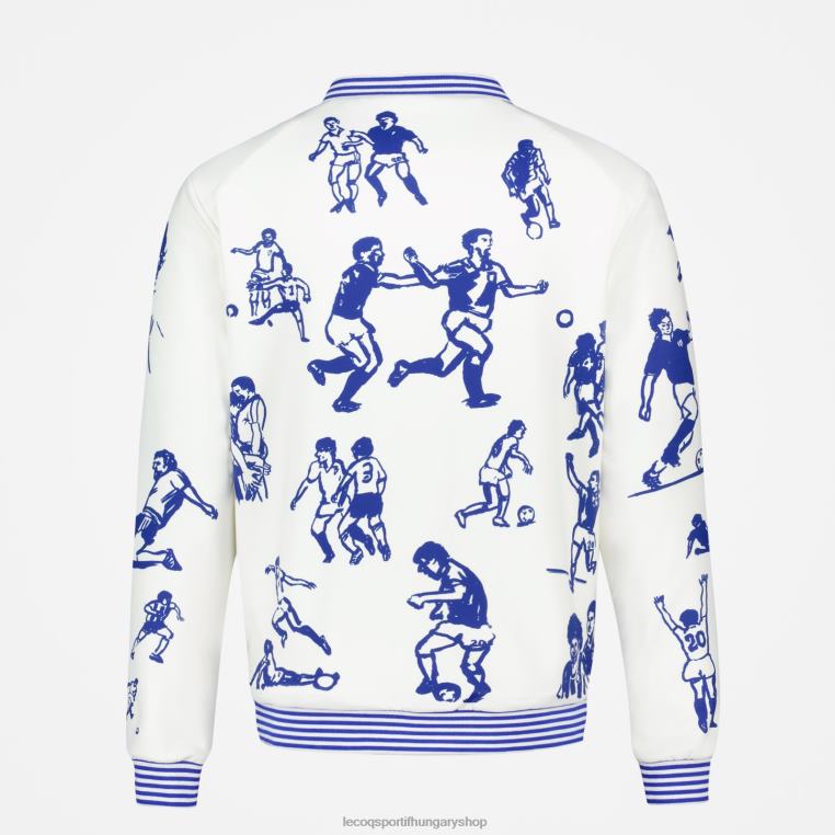 ruházat férfiak Le Coq Sportif cipzáras pulóver fehér 846V472
