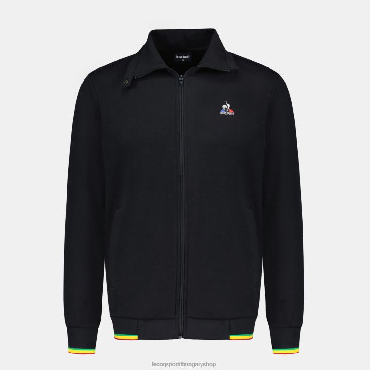 ruházat férfiak Le Coq Sportif cipzáras pulóver fekete 846V432