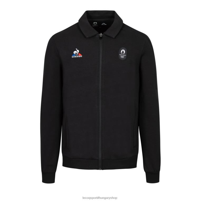 ruházat férfiak Le Coq Sportif cipzáras pulóver fekete 846V489