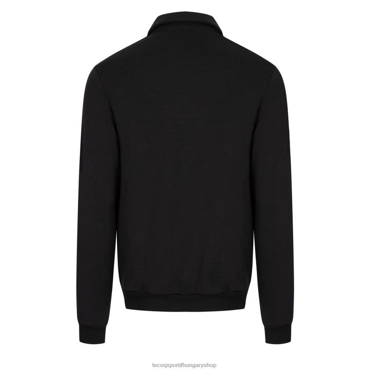 ruházat férfiak Le Coq Sportif cipzáras pulóver fekete 846V489