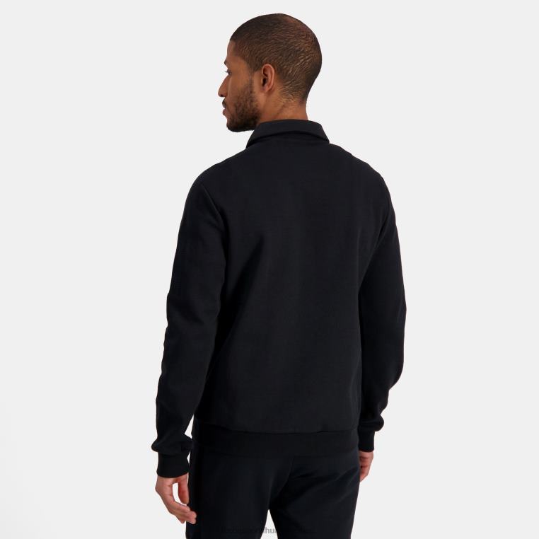 ruházat férfiak Le Coq Sportif cipzáras pulóver fekete 846V489