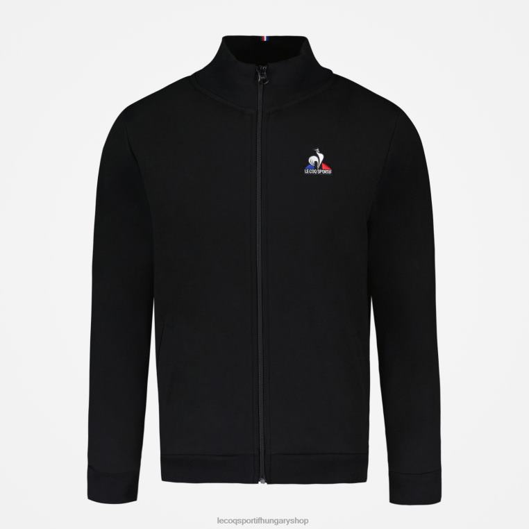 ruházat férfiak Le Coq Sportif cipzáras pulóver fekete 846V58
