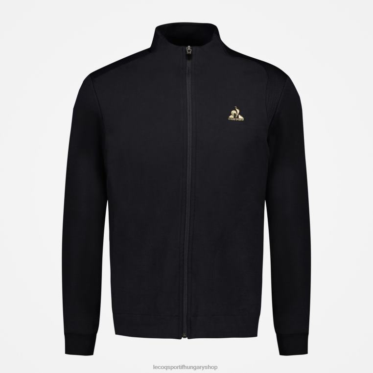 ruházat férfiak Le Coq Sportif cipzáras pulóver fekete 846V72