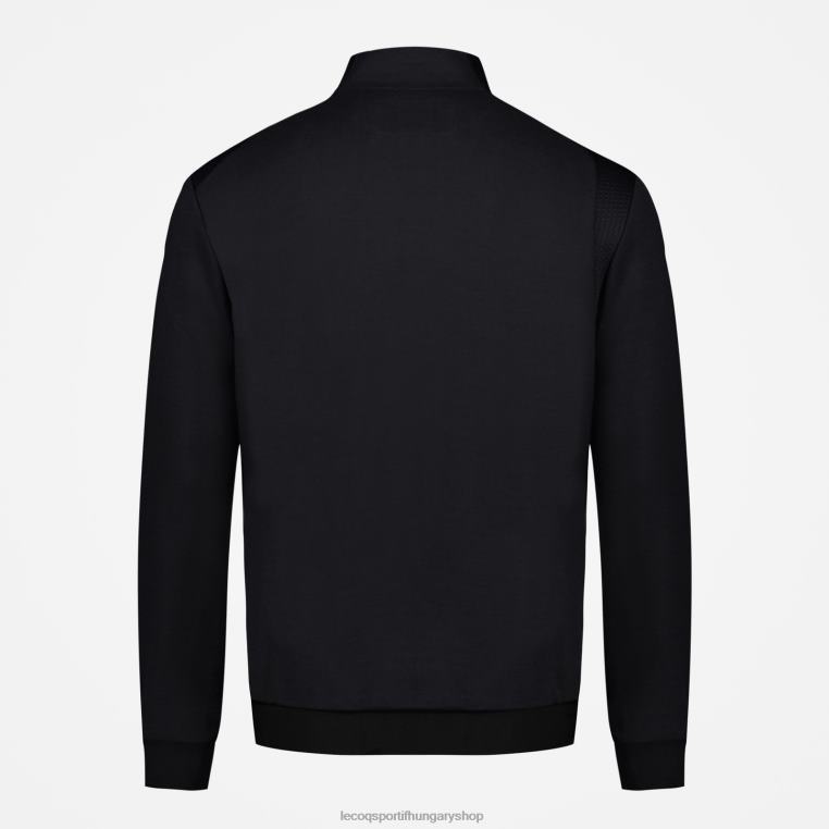 ruházat férfiak Le Coq Sportif cipzáras pulóver fekete 846V72