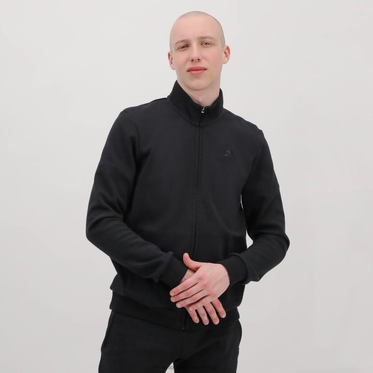 ruházat férfiak Le Coq Sportif cipzáras pulóver fekete 846V78