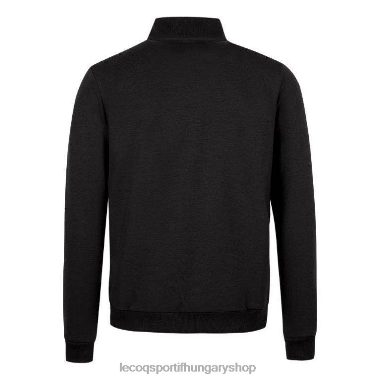 ruházat férfiak Le Coq Sportif cipzáras pulóver fekete 846V78