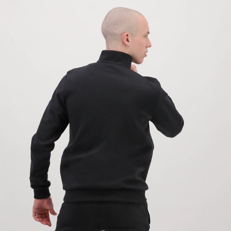 ruházat férfiak Le Coq Sportif cipzáras pulóver fekete 846V78