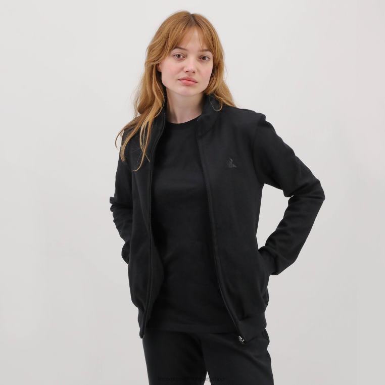 ruházat férfiak Le Coq Sportif cipzáras pulóver fekete 846V78