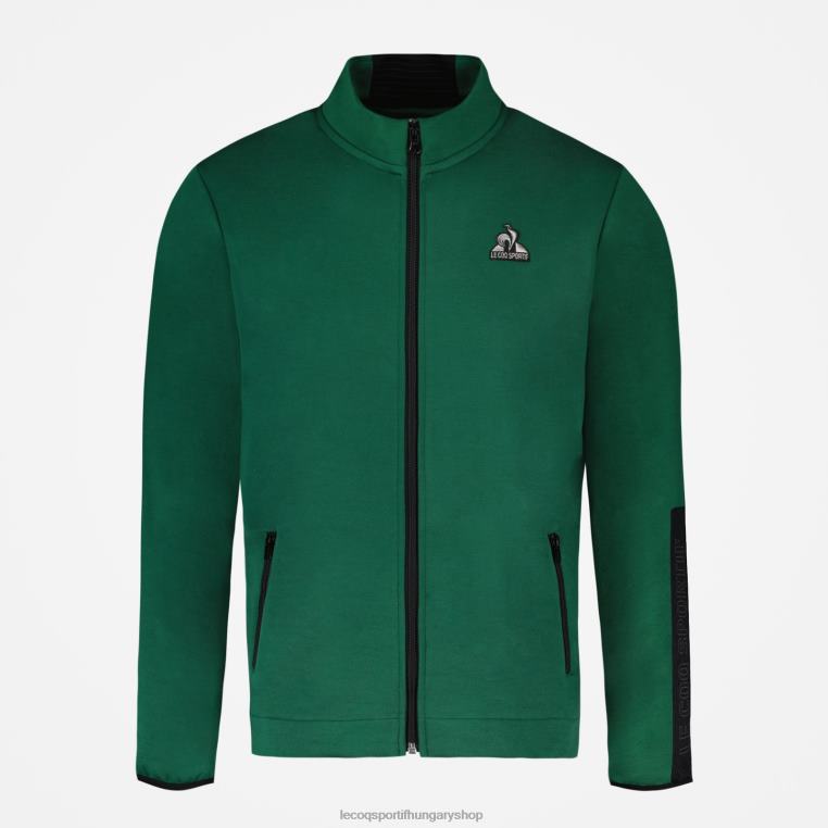 ruházat férfiak Le Coq Sportif cipzáras pulóver zöld 846V439