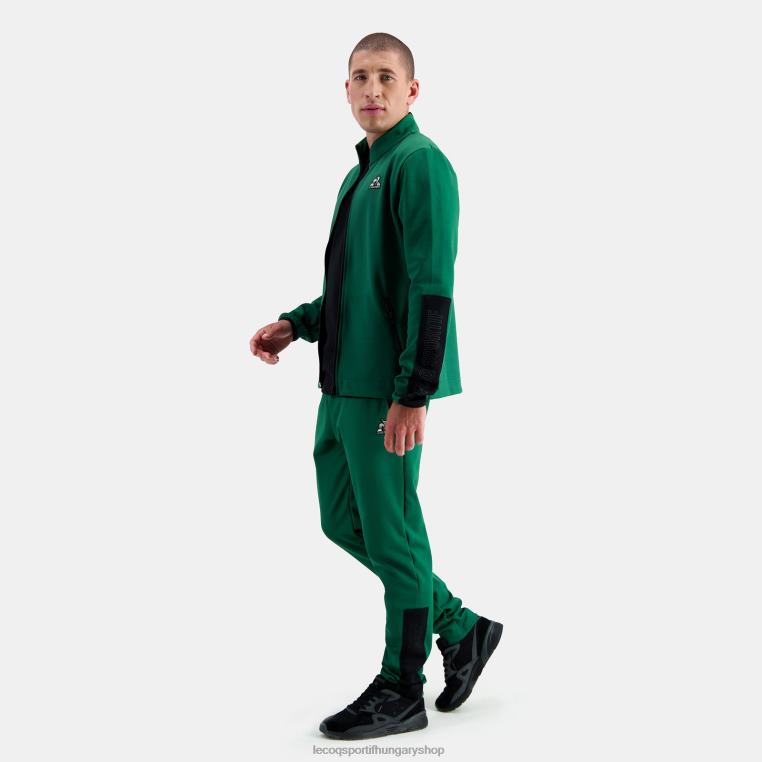 ruházat férfiak Le Coq Sportif cipzáras pulóver zöld 846V439