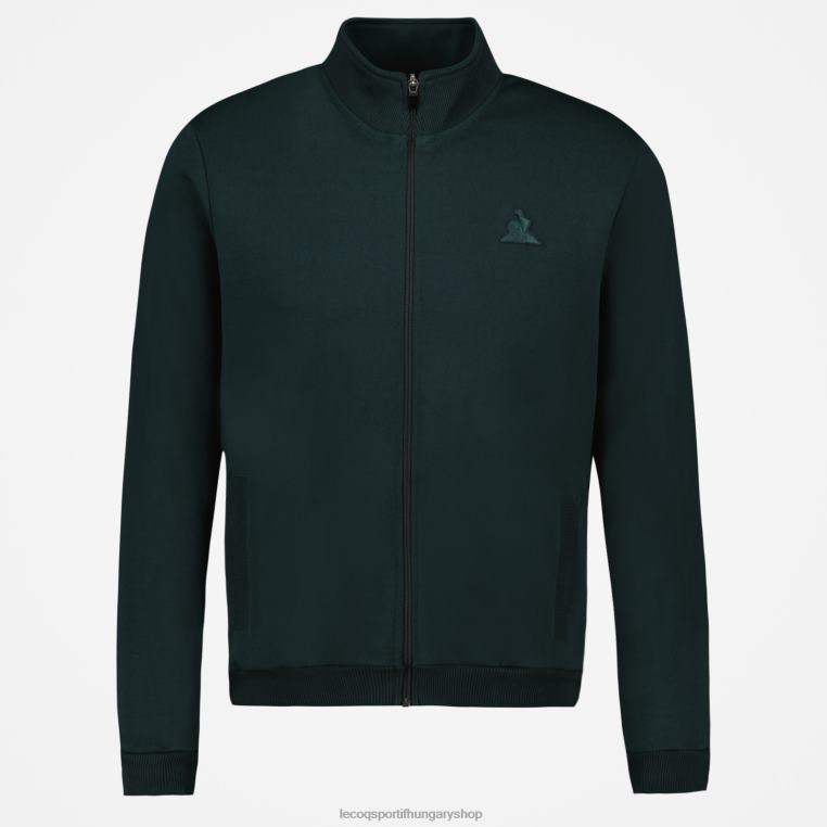 ruházat férfiak Le Coq Sportif cipzáras pulóver zöld 846V463