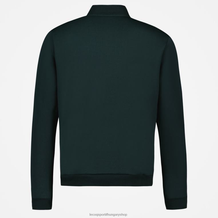 ruházat férfiak Le Coq Sportif cipzáras pulóver zöld 846V463