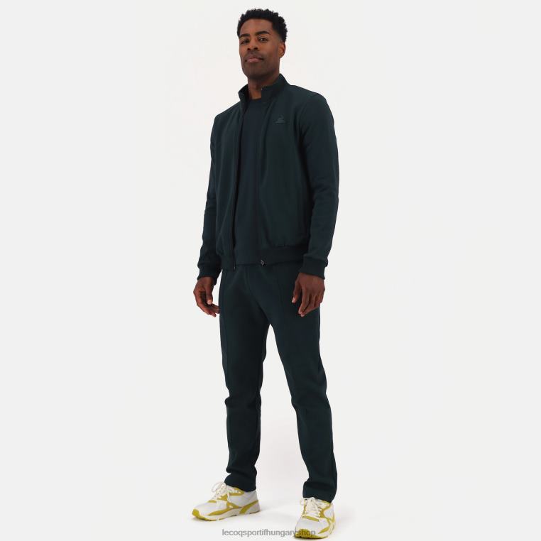 ruházat férfiak Le Coq Sportif cipzáras pulóver zöld 846V463