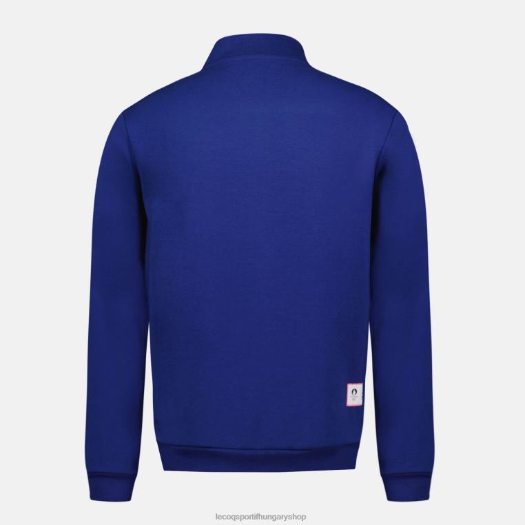 ruházat férfiak Le Coq Sportif cipzáros pulóver kék 846V32