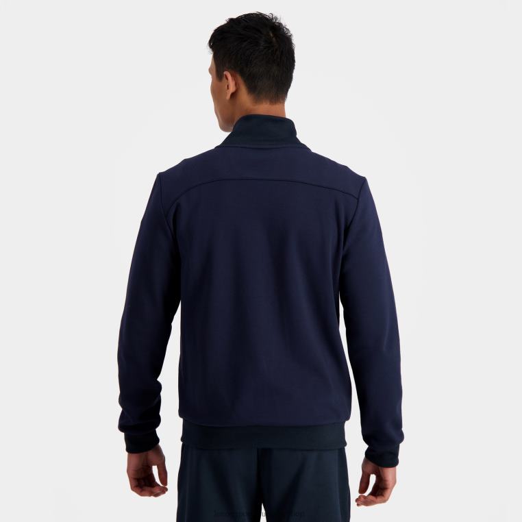 ruházat férfiak Le Coq Sportif cipzáros pulóver kék 846V34