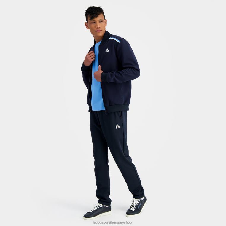 ruházat férfiak Le Coq Sportif cipzáros pulóver kék 846V34