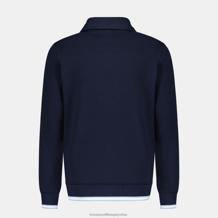 ruházat férfiak Le Coq Sportif cipzáros pulóver kék 846V433