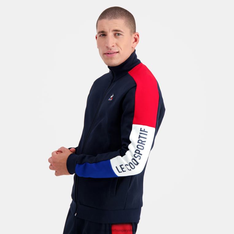 ruházat férfiak Le Coq Sportif cipzáros pulóver kék 846V455