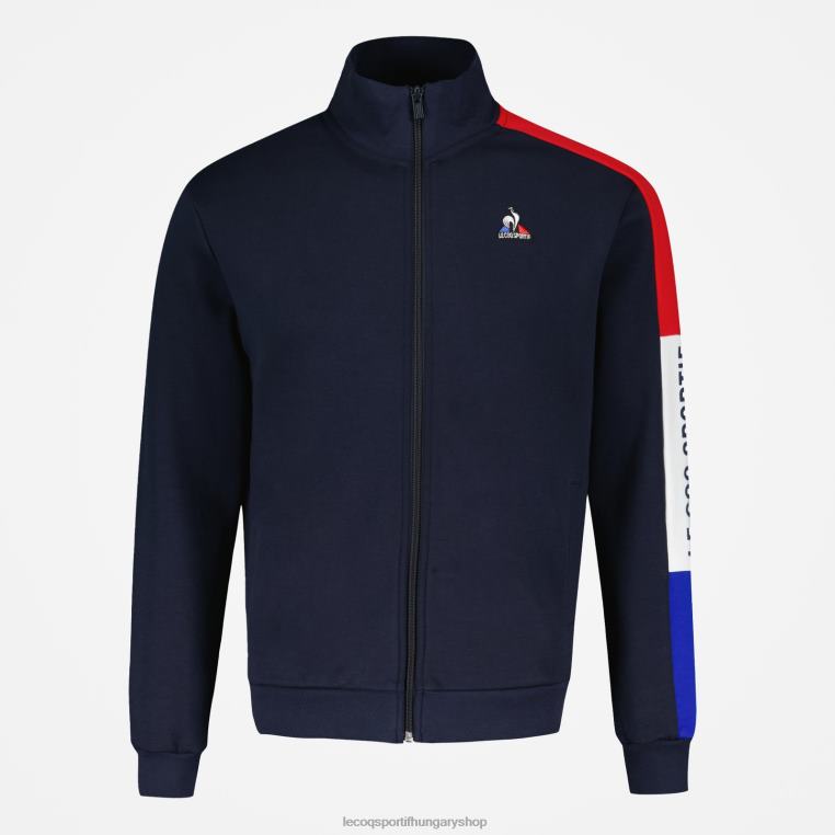 ruházat férfiak Le Coq Sportif cipzáros pulóver kék 846V455