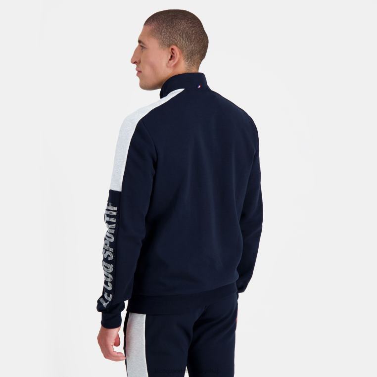 ruházat férfiak Le Coq Sportif cipzáros pulóver kék 846V459