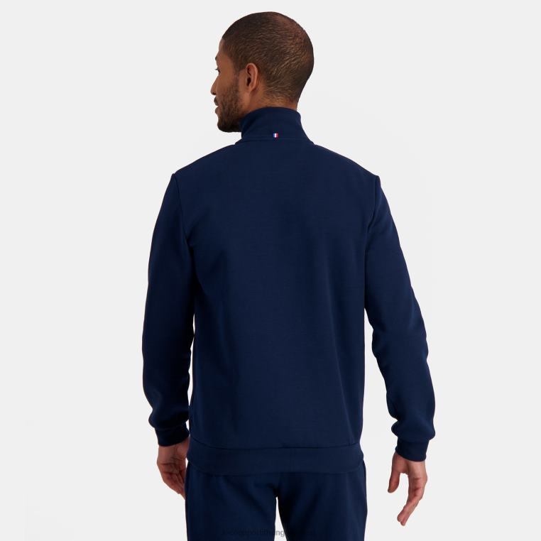 ruházat férfiak Le Coq Sportif cipzáros pulóver kék 846V52