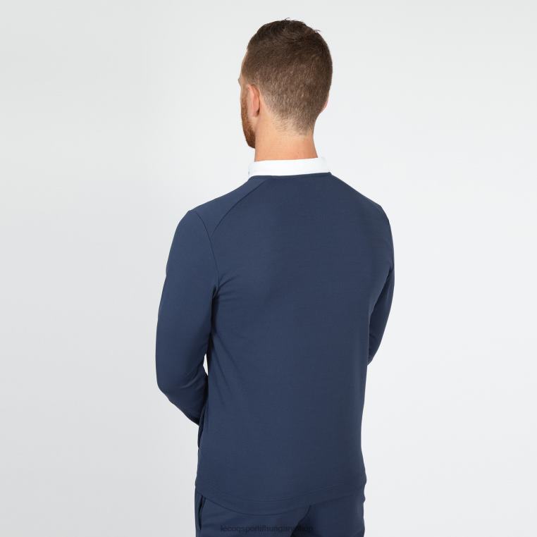 ruházat férfiak Le Coq Sportif cipzáros pulóver kék 846V74