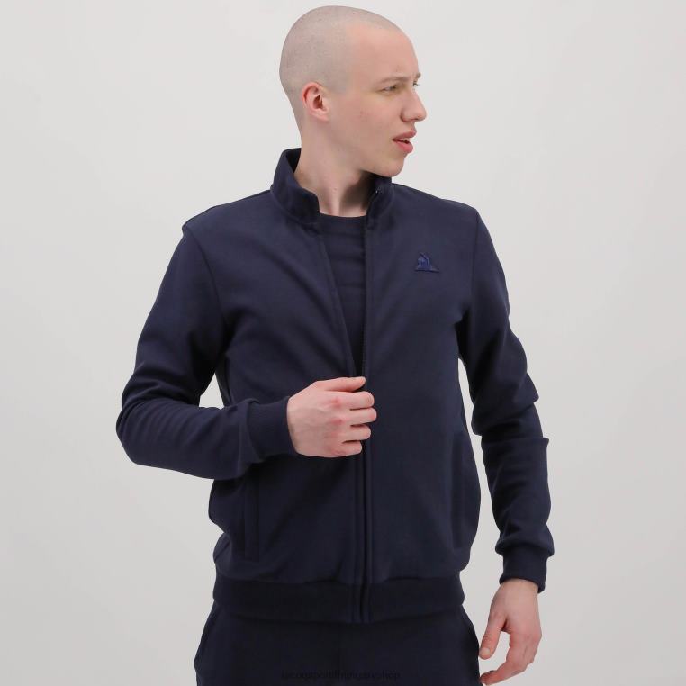 ruházat férfiak Le Coq Sportif cipzáros pulóver kék 846V77