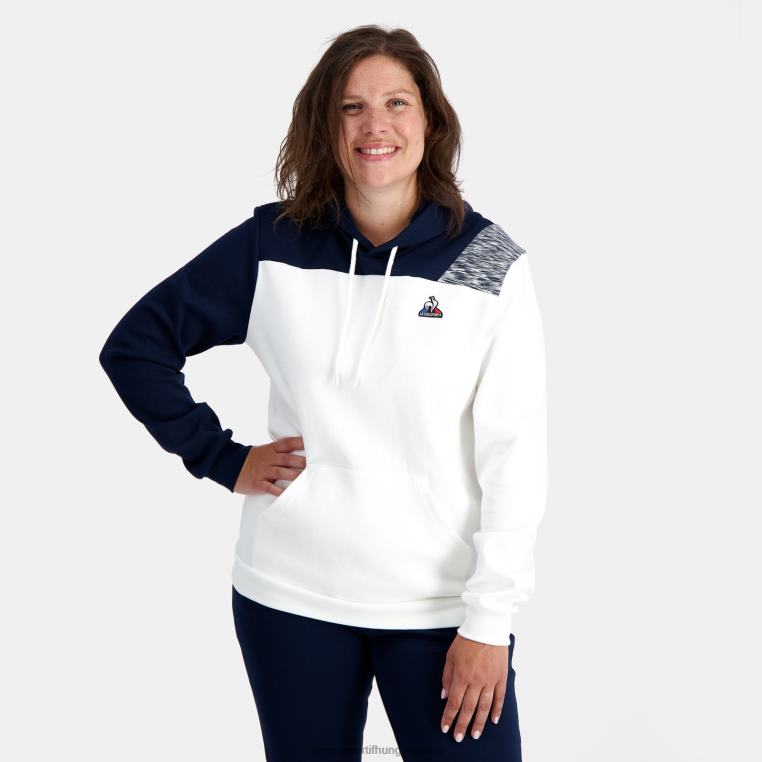 ruházat férfiak Le Coq Sportif kapucnis pulóver fehér 846V20