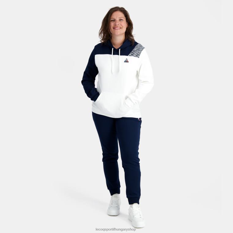 ruházat férfiak Le Coq Sportif kapucnis pulóver fehér 846V20