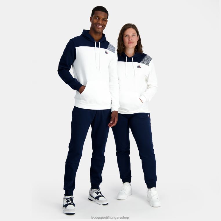 ruházat férfiak Le Coq Sportif kapucnis pulóver fehér 846V20