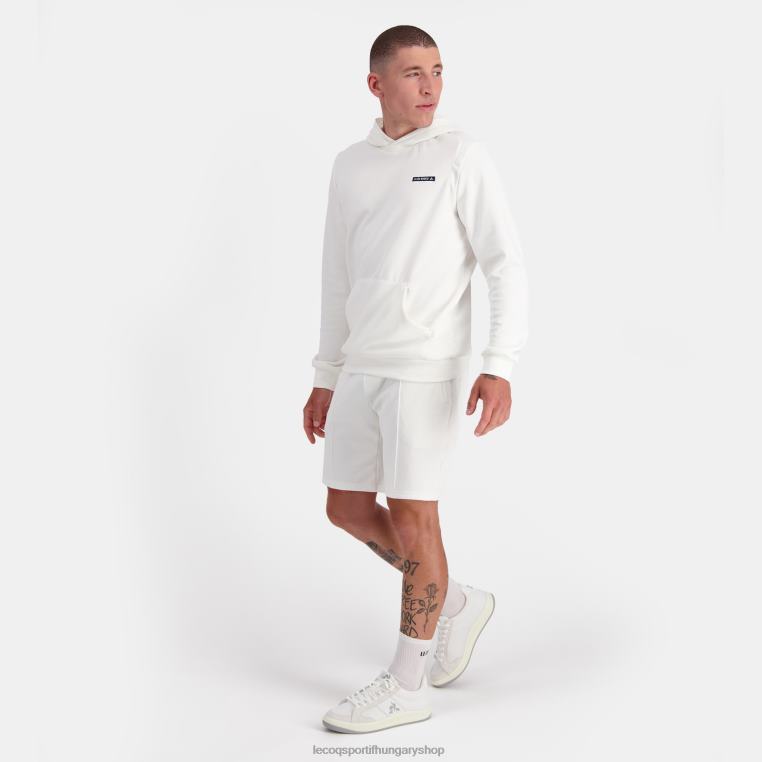 ruházat férfiak Le Coq Sportif kapucnis pulóver fehér 846V2