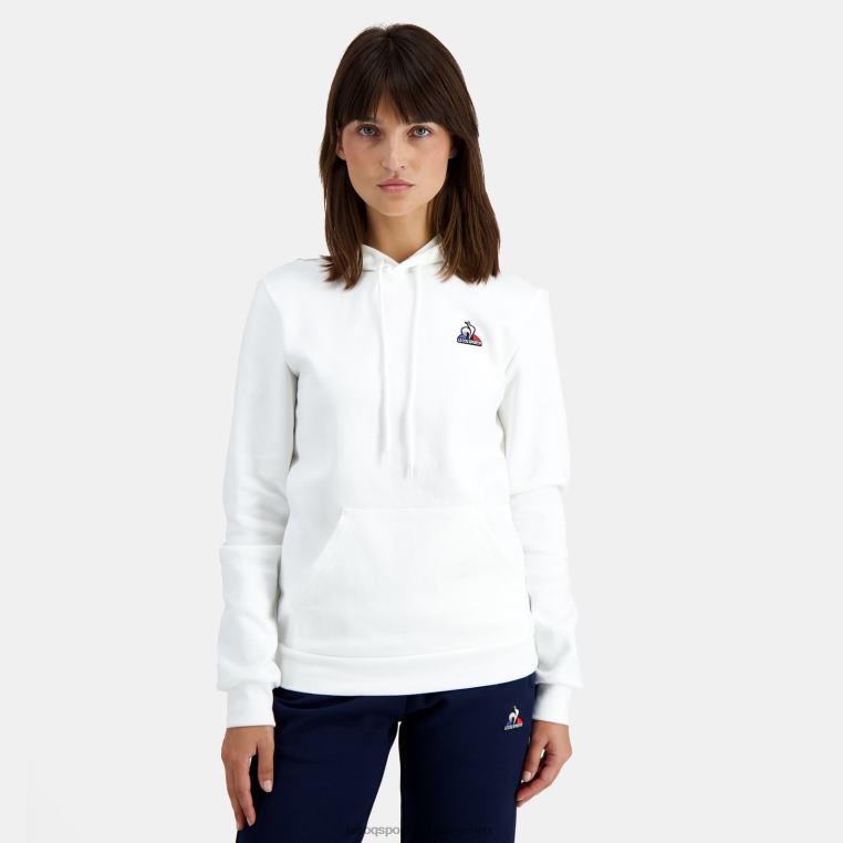 ruházat férfiak Le Coq Sportif kapucnis pulóver fehér 846V441