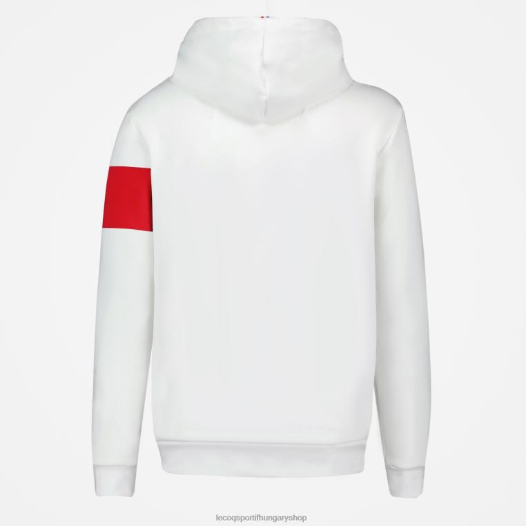 ruházat férfiak Le Coq Sportif kapucnis pulóver fehér 846V454