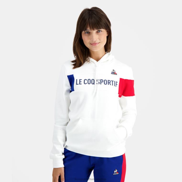 ruházat férfiak Le Coq Sportif kapucnis pulóver fehér 846V454