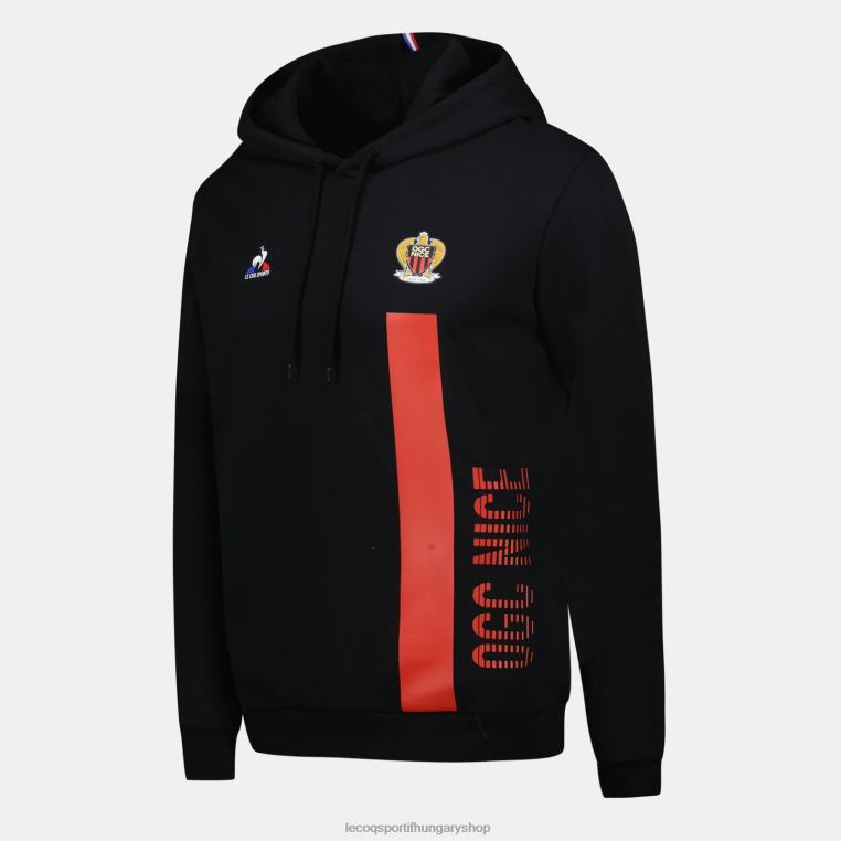 ruházat férfiak Le Coq Sportif kapucnis pulóver fekete 846V15