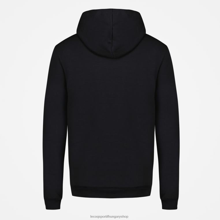 ruházat férfiak Le Coq Sportif kapucnis pulóver fekete 846V40