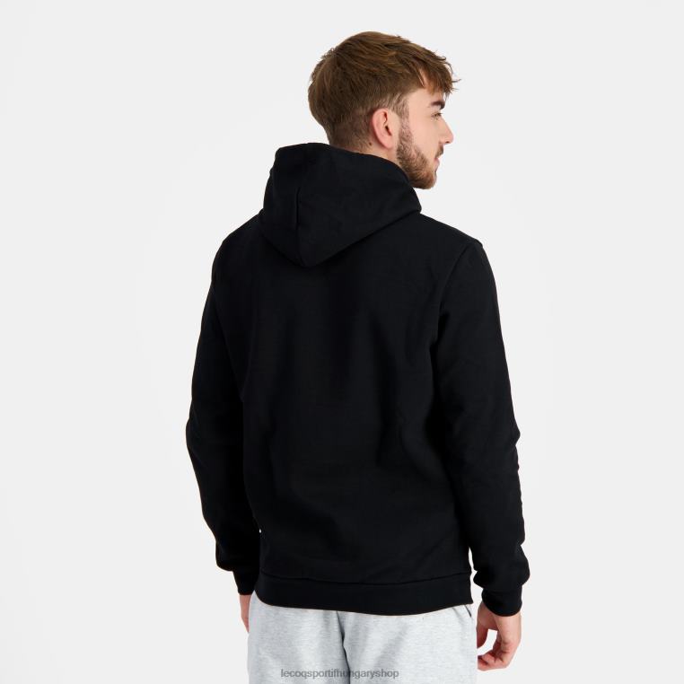 ruházat férfiak Le Coq Sportif kapucnis pulóver fekete 846V41